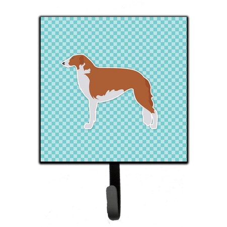 Carolines Treasures Borzoi Russian Greyhound Checkerboard Blue Leash or Key Holder BB3699SH4